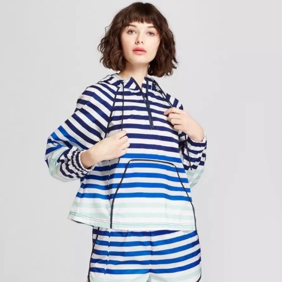 Hunter Blue Striped Hoodie - Picture 1 of 8
